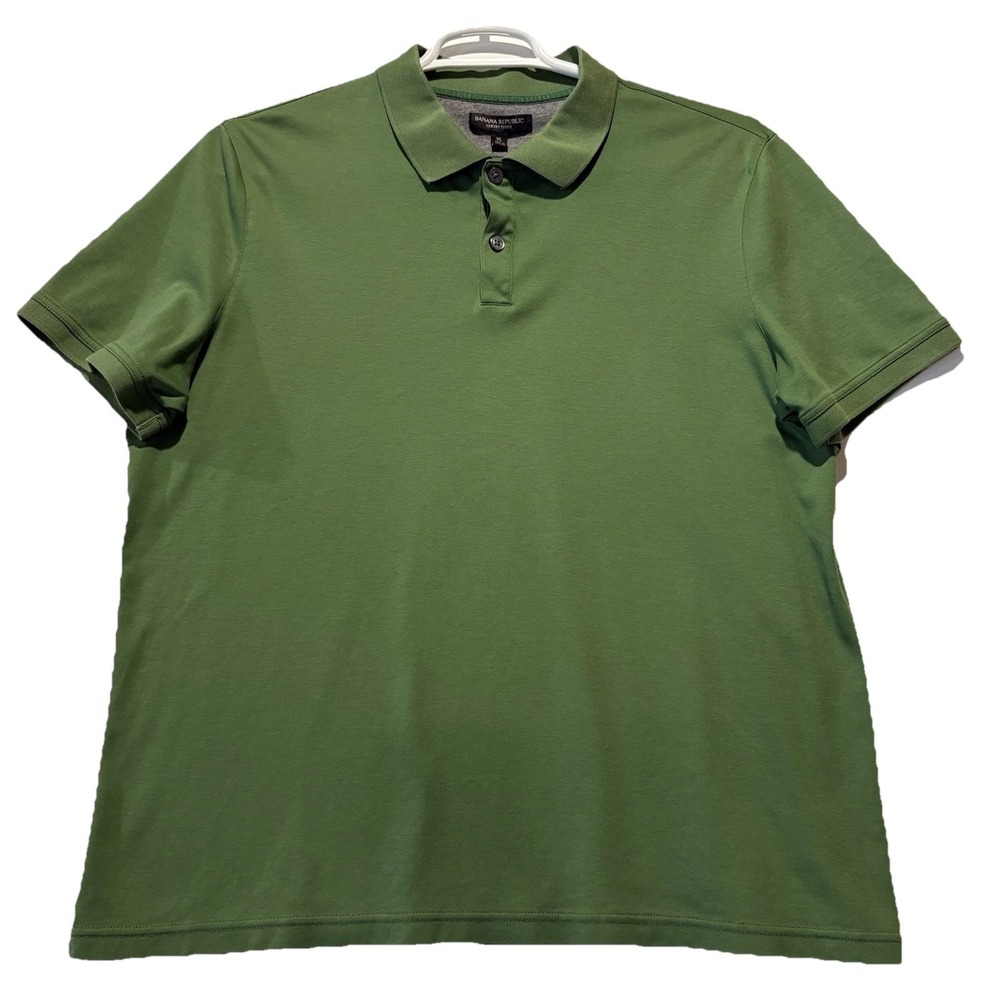 Banana‎ Republic Men's Short Sleeve Luxe Touch Polo Green Medium